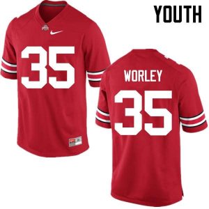 NCAA Ohio State Buckeyes Youth #35 Chris Worley Red Nike Football College Jersey HXD5045LT